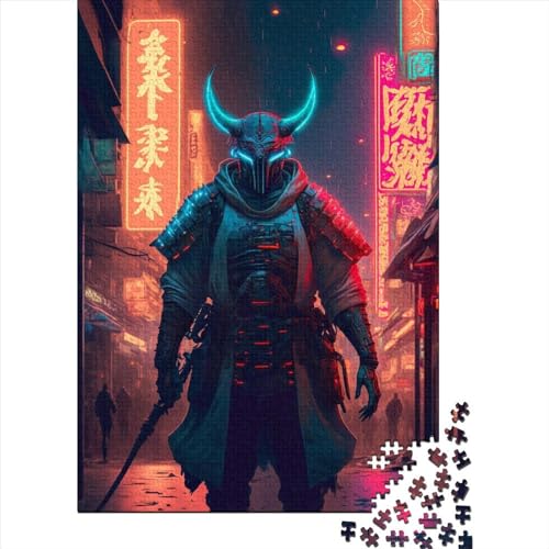 Samurai Neon3 Puzzle aus rechteckigem Papier, herausfordernd, für Frauen und Männer, Ostergeschenk, 38 x 26 cm, 1000 Teile von XJmoney