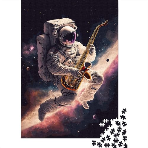 Saxophon-Puzzle Astronaut Dekompression Spielzeug 100 Prozent recycelter Karton Puzzle für Erwachsene Kinder Halloween Geschenke 70x50cm/1000 Teile von XJmoney