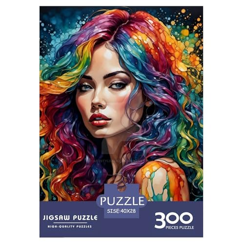 Schöne Mädchen-Puzzles für Erwachsene und Jugendliche, Holzpuzzles für Erwachsene, Puzzles, Puzzles für Erwachsene, Geschenke für Erwachsene, 300 Teile (40 x 28 cm) von XJmoney