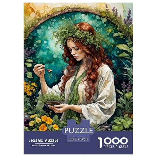 Schönes Mädchen-Puzzle, 1000 Teile, Puzzle für Erwachsene, Puzzles aus Holz, nachhaltiges Puzzle für Erwachsene | Spiele 1000 Teile (75 x 50 cm) von XJmoney