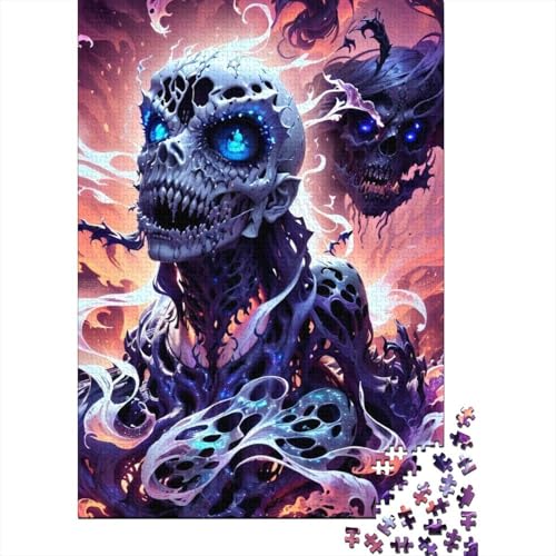 Schwarz-weißer Totenkopf, 300-teiliges Puzzle für Erwachsene, Denksport-Puzzle für Teenager, Unmögliches Puzzle, 300 Teile (40 x 28 cm) von XJmoney