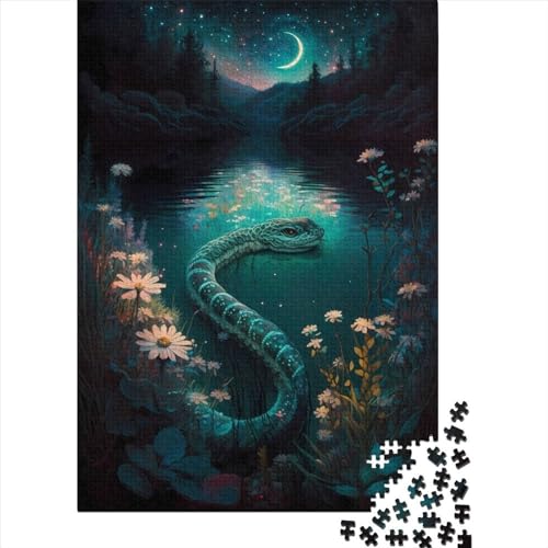 Snake Fable Puzzles, kreatives rechteckiges großes Familienpuzzlespiel, Kunstwerk für Erwachsene, 500 Teile (52 x 38 cm) von XJmoney