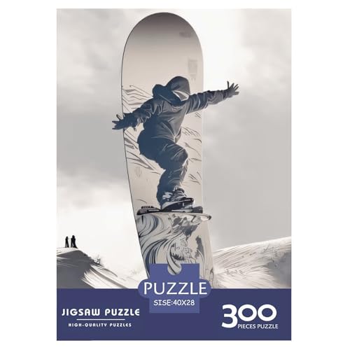 Snowboard-Puzzle, 300 Teile, Puzzle für Erwachsene, Puzzles aus Holz, nachhaltiges Puzzle für Erwachsene | Spiele 300 Teile (40 x 28 cm) von XJmoney