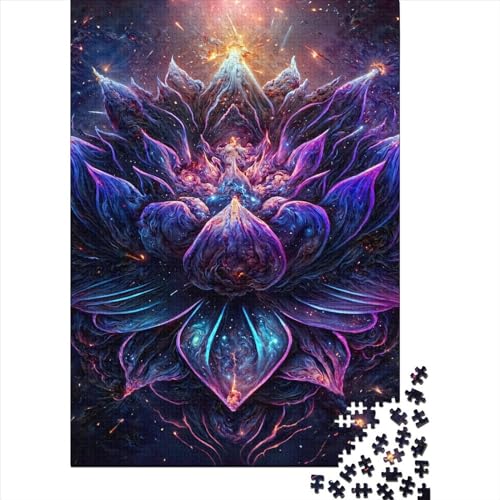 Space Lotus Puzzle Einzigartige Home Decoration, Rechteck Papier Puzzle für Erwachsene, Teenager, Ostergeschenke, 38 x 26 cm/1000 Teile von XJmoney