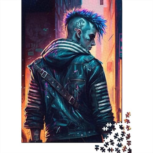 Street-Punk-Puzzle für Erwachsene, 1000-teiliges Puzzle für Erwachsene, Puzzle aus Holz, kreativ für Erwachsene, anspruchsvolles Spiel, 1000 Teile (75 x 50 cm) von XJmoney