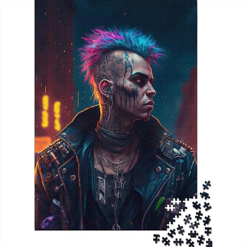 Street-Punk-Puzzle für Erwachsene, 1000-teiliges Puzzle für Erwachsene, Puzzle aus Holz, kreativ für Erwachsene, anspruchsvolles Spiel, 1000 Teile (75 x 50 cm) von XJmoney