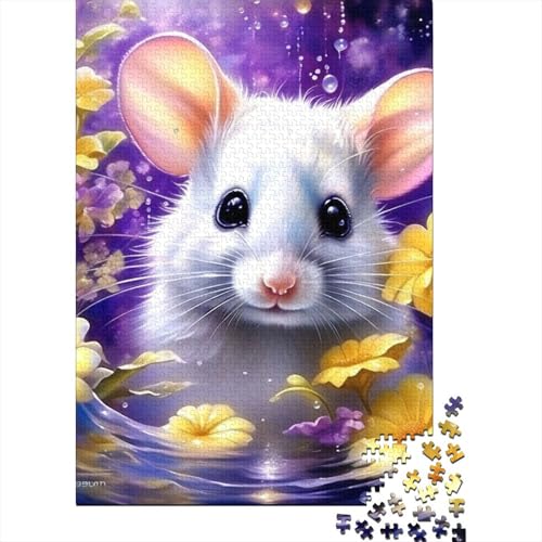 Teenager-Puzzle, süße Maus, 1000-teiliges Puzzle, Holzpuzzle für Kinder, Lernspiele, 1000 Teile (75 x 50 cm) von XJmoney