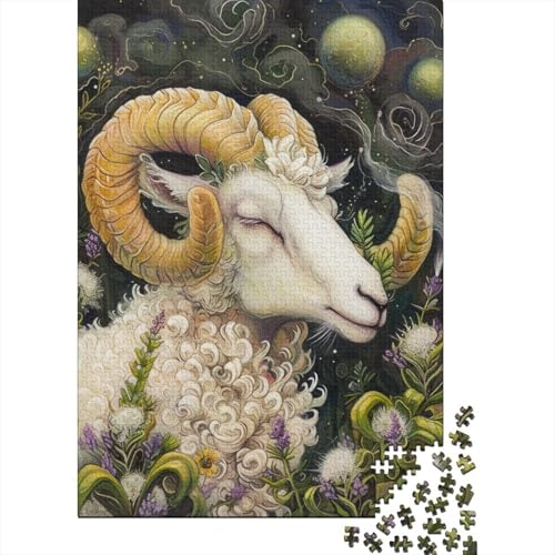 Tier-Ziegen-Puzzle, 1000 Teile, Puzzle für Erwachsene, Puzzle für Erwachsene, Lernspiel, Herausforderungsspielzeug, 1000 Teile (75 x 50 cm) von XJmoney