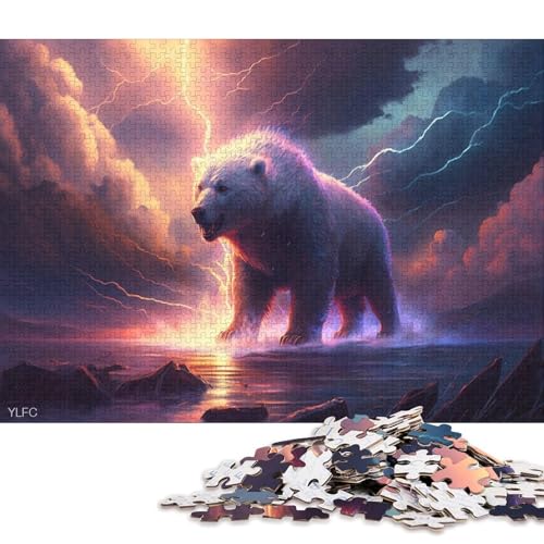 Tierkunst-Eisbär, Puzzle 500 Teile, kreatives rechteckiges großes Familienpuzzlespiel, Kunstwerk für Kinder und Teenager, 500 Teile (52 x 38 cm) von XJmoney