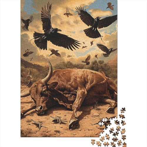 Tierpuzzle mit Stier, 1000 Teile, für Erwachsene, Puzzle, Puzzle für Erwachsene, Entspannungspuzzle, Spiele 1000 Teile (75 x 50 cm) von XJmoney