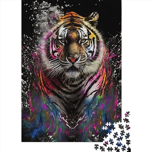 Tiger Colorful2 Puzzles für Erwachsene, kreatives rechteckiges Holzpuzzle, Freunde und Familie, 300 Teile (40 x 28 cm) von XJmoney