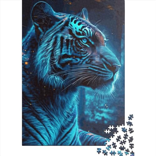 Tiger Neon-Puzzle, Lernspiel, Puzzle aus 100% recyceltem Karton für Erwachsene Kinder, Geschenke für Kindertag, 70x50cm/1000 Teile von XJmoney