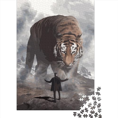 Tiger Tierpuzzle Freundliche Materialien 100% recyceltes Karton-Puzzle für Kinder und Erwachsene ab 12 Jahren Geburtstagsgeschenk 38x26cm/1000 Teile von XJmoney