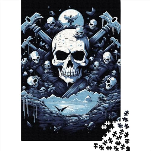 Totenkopf-Puzzles für Erwachsene und Jugendliche, Holzpuzzles, Spielspielzeug für Erwachsene, 1000 Teile (75 x 50 cm) von XJmoney