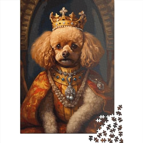 Toy Poodle The King Rechteckiges Papierpuzzle, herausfordernd und inspirierend, für Frauen und Männer, Ostergeschenk 70 x 50 cm / 1000 Teile von XJmoney