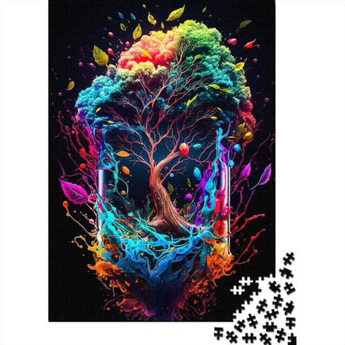 Tree Colorful2 300-teiliges Puzzle | Puzzle | Nachhaltiges Puzzle für Erwachsene | Hochwertiges Puzzle aus 100% Holz | Lustige Spiele, 300 Teile (40 x 28 cm) von XJmoney