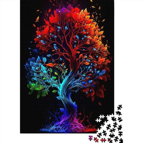 Tree Colorful5 300-teiliges Puzzle | Puzzle | Nachhaltiges Puzzle für Erwachsene | Hochwertiges Puzzle aus 100% Holz | Lustige Spiele, 300 Teile (40 x 28 cm) von XJmoney