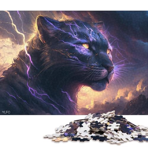 Unmögliches Puzzle für Erwachsene, Art Black Leopard, 500 Teile, Puzzle, Puzzlegeschenke für Kinder, 500 Teile (52 x 38 cm) von XJmoney