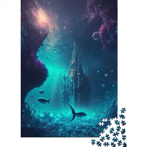 Unterwasser-Galaxie-Schloss-Puzzle für Erwachsene, Lernspiele, 300 Teile (40 x 28 cm) von XJmoney