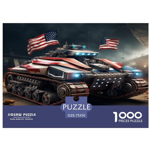 War_Machines Holzpuzzle mit 1000 Teilen für Erwachsene, kreatives rechteckiges Puzzle, Gehirnübungs-Herausforderungsspiel, Geschenk für Kinder, 1000 Teile (75 x 50 cm) von XJmoney