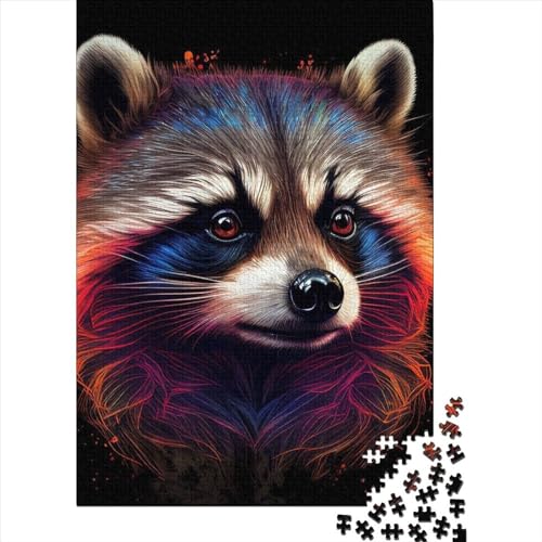 Waschbär, Bunte Puzzles für Erwachsene, Denkspiel, Puzzlespielzeug für Kinder, 300 Teile (40 x 28 cm) von XJmoney