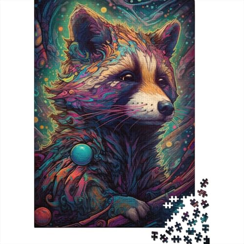 Waschbär-Puzzle mit 1000 Teilen für Erwachsene, Puzzle für Teenager, Familienunterhaltungsspielzeug, 1000 Teile (75 x 50 cm) von XJmoney