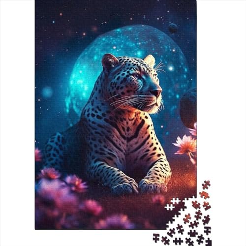 Weißer Jaguar auf dem Mars Puzzle, kreatives rechteckiges großes Familienpuzzlespiel, Kunstwerk für Erwachsene, 500 Teile (52 x 38 cm) von XJmoney