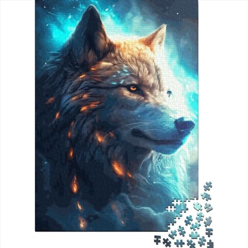 Weißer Wolf Puzzle Lernspielzeug Papierspiel Rechteckiges Puzzle für Jungen oder Mädchen Geburtstagsgeschenk 38x26cm/1000 Teile von XJmoney