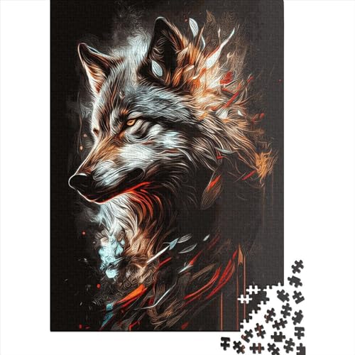 Wolf Dekompressionspuzzle, Spielzeug aus 100 % recyceltem Karton, für Kinder und Erwachsene, 38 x 26 cm, 1000 Stück von XJmoney