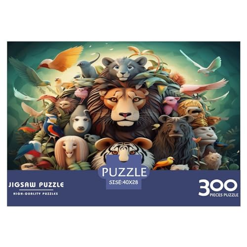 World_Animal Puzzles für Erwachsene, 300-teiliges Puzzle für Erwachsene, Holzpuzzle, lustiges Dekomprimierungsspiel, 300 Teile (40 x 28 cm) von XJmoney