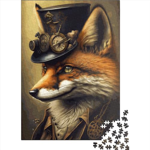 XJmoney Puzzle 1000 Teile Steampunk-Fuchs-Puzzles Puzzle für Erwachsene Schwierigkeitsgrad Puzzle Lernspiele Spielzeug Familiendekoration 1000 Stück (75 x 50 cm) von XJmoney