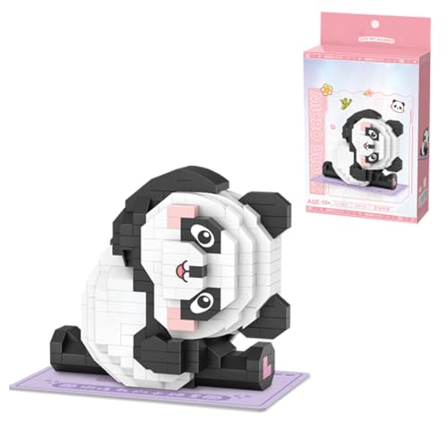 XKlemBauklode Kreativ Panda Micro Modular Klemmbausteine, 380+Teile Bauklötze Yoga Panda Modular Baukasten, Pandabär Tier Bausteine, Bauklötze Set Kreativ als Zimmer Weihnachten Deko von XKlemBauklode