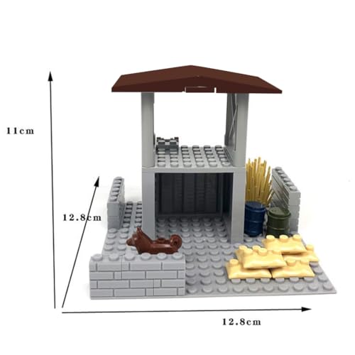 XKlemBauklode MOC Haus Klemmbausteine Modular, WW2 Militär Szene Baustein Set, DIY Bausatz zum Thema Krieg Baukasten für Erwachsene, Sammlerstück oder Heimbüro-Ausstellung von XKlemBauklode