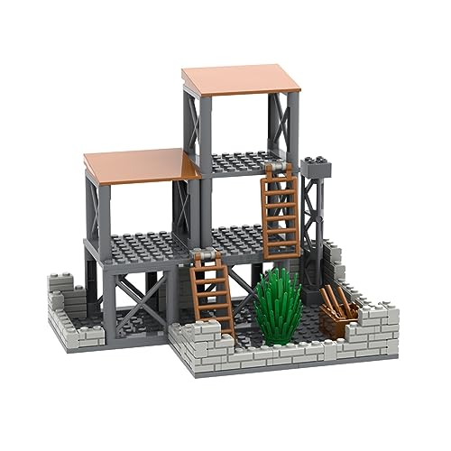 XKlemBauklode Militär Szene Wachturm Bausteine, WW2 Soldaten SWAT Team MOC Architektur Spielzeug Modell Klemmbausteine für Erwachsene von XKlemBauklode