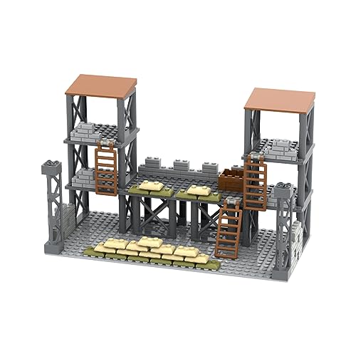 XKlemBauklode Militär Szene Wachturm Bausteine, WW2 Soldaten SWAT Team MOC Architektur Spielzeug Modell Klemmbausteine für Erwachsene von XKlemBauklode