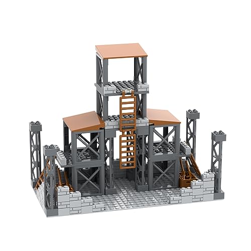 XKlemBauklode Militär Szene Wachturm Bausteine, WW2 Soldaten SWAT Team MOC Architektur Spielzeug Modell Klemmbausteine für Erwachsene von XKlemBauklode