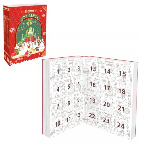 XKlemBauklode Weihnachts Adventskalender Bauspielzeug, 24 Stück Klemmbausteine Weihnachtsspielzeuge Bauklötze, Countdown Kalender Geschenkbox Für Jugendliche und Erwachsene (500+PCS) von XKlemBauklode