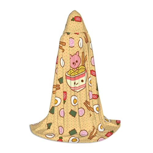 Delicious Sweet Ramen Print Hooded Cape For Teens Christmas Hoodies Cape Cosplay Costumes von XLEWSIEU