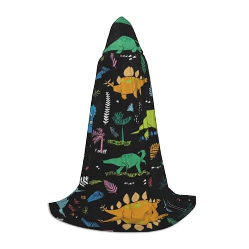 XLEWSIEU Dinosaurier Palmblatt Druck Kapuzenumhang für Teenager Weihnachten Hoodies Umhang Cosplay Kostüme von XLEWSIEU