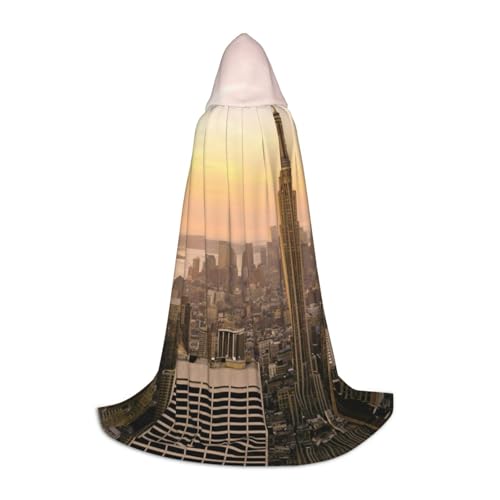 XLEWSIEU Empire State Building Print Kapuzenumhang für Teenager Weihnachten Hoodies Umhang Cosplay Kostüme von XLEWSIEU