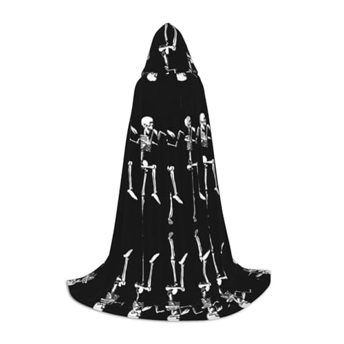 XLEWSIEU Halloween beweglicher Skelett-Schädel-Druck Kapuzenumhang für Teenager Weihnachten Hoodies Umhang Cosplay Cosplay Kostüme von XLEWSIEU