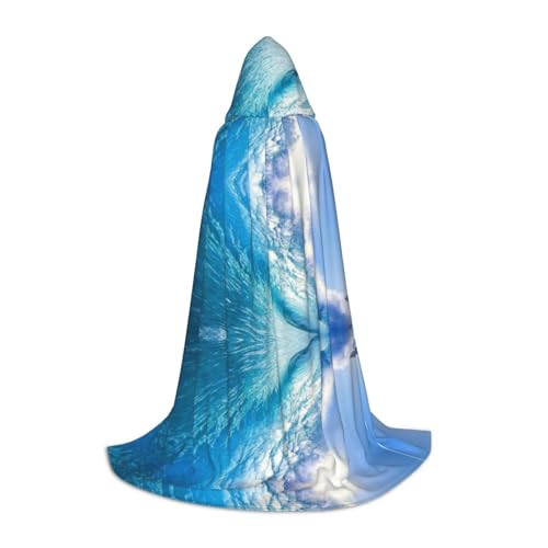 XLEWSIEU Ocean Print Kapuzenumhang für Teenager Weihnachten Hoodies Umhang Cosplay Kostüme von XLEWSIEU