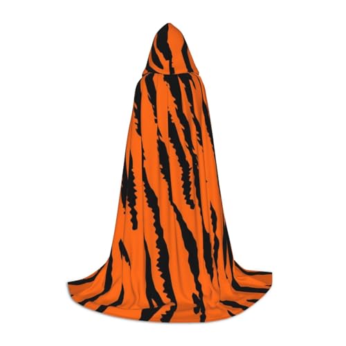 XLEWSIEU Orange Tiger Leopard Print Kapuzenumhang für Teenager Weihnachten Hoodies Umhang Cosplay Kostüme von XLEWSIEU