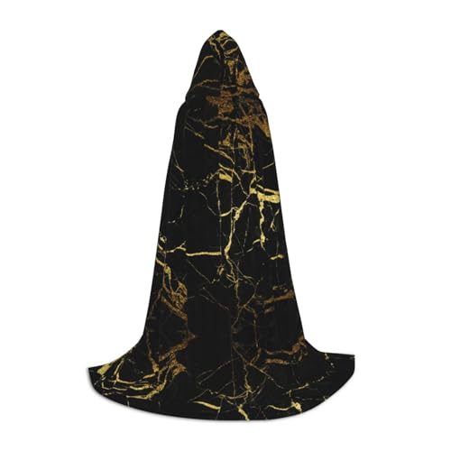 XLEWSIEU Schwarzer Marmor-Druck Kapuzenumhang für Teenager Weihnachten Hoodies Umhang Cosplay Kostüme von XLEWSIEU