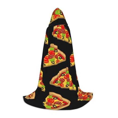 XLEWSIEU Tasty Pizza Print Kapuzenumhang für Teenager Weihnachten Hoodies Umhang Cosplay Kostüme von XLEWSIEU