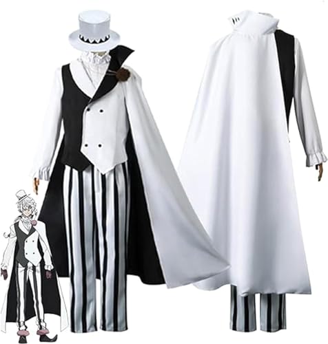 XLJLKJDS Anime Bungou Stray Dogs 4. Staffel Nikolai Gogol Cosplay Kostüm Outfit mit Hut Perücke für Männer Jungen, Uniform Komplettset Halloween Party Dress Up Anzug von XLJLKJDS