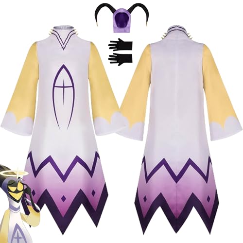 XLJLKJDS Anime Hazbin Hotel Adam Der Exorzis Cosplay Kostüm Outfit Lucifer Morningstar Uniform Overall Komplettes Set Halloween Karneval Party Dress Up Anzug mit Hut für Männer Jungen von XLJLKJDS