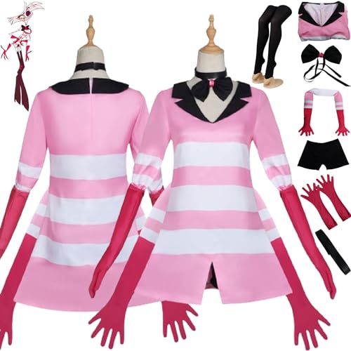 XLJLKJDS Anime Hazbin Hotel Angel Dust Cosplay Kostüm Outfit Alastor Charlie Morningstar Uniform Kleider Komplettes Set Halloween Karneval Party Dress Up Anzug für Frauen Mädchen von XLJLKJDS