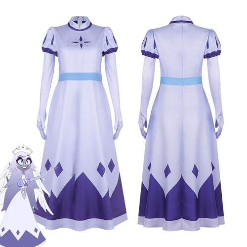 XLJLKJDS Anime Hazbin Hotel Emily Seraphim Cosplay Kostüm Outfit Charlie Morningstar Uniform Blaue Kleider Komplettset Halloween Karneval Party Dress Up Anzug für Frauen Mädchen von XLJLKJDS