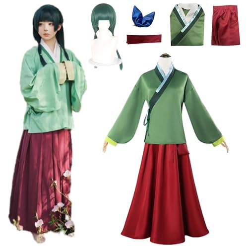 XLJLKJDS Anime The Apothecary Diaries Cosplay Kostüm Perücke für Frauen Mädchen Alle Charaktere Maomao Uniform Rock Anzug Outfit Halloween Dress Up Set Karneval Party Geschenke von XLJLKJDS